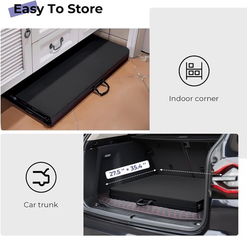 Byliable 6ft Folding Table - Portable Heavy Duty Plastic for Indoor/Outdoor Use | Black with Carrying Handle
