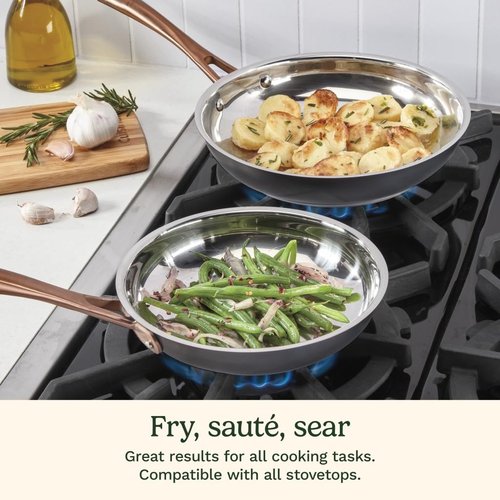Cuisinart 2-Piece Matte Black Elegance Skillet Set, Includes 8" and 10" Skillets