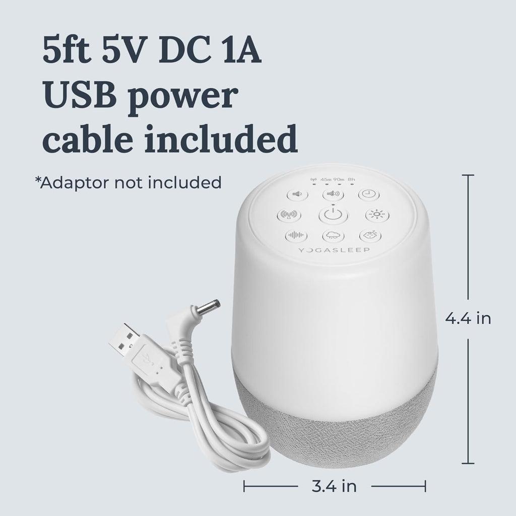 Yogasleep Duet White Noise Machine - Bluetooth Sound & Night Light for Sleep Aid | 30 Natural Sounds, White