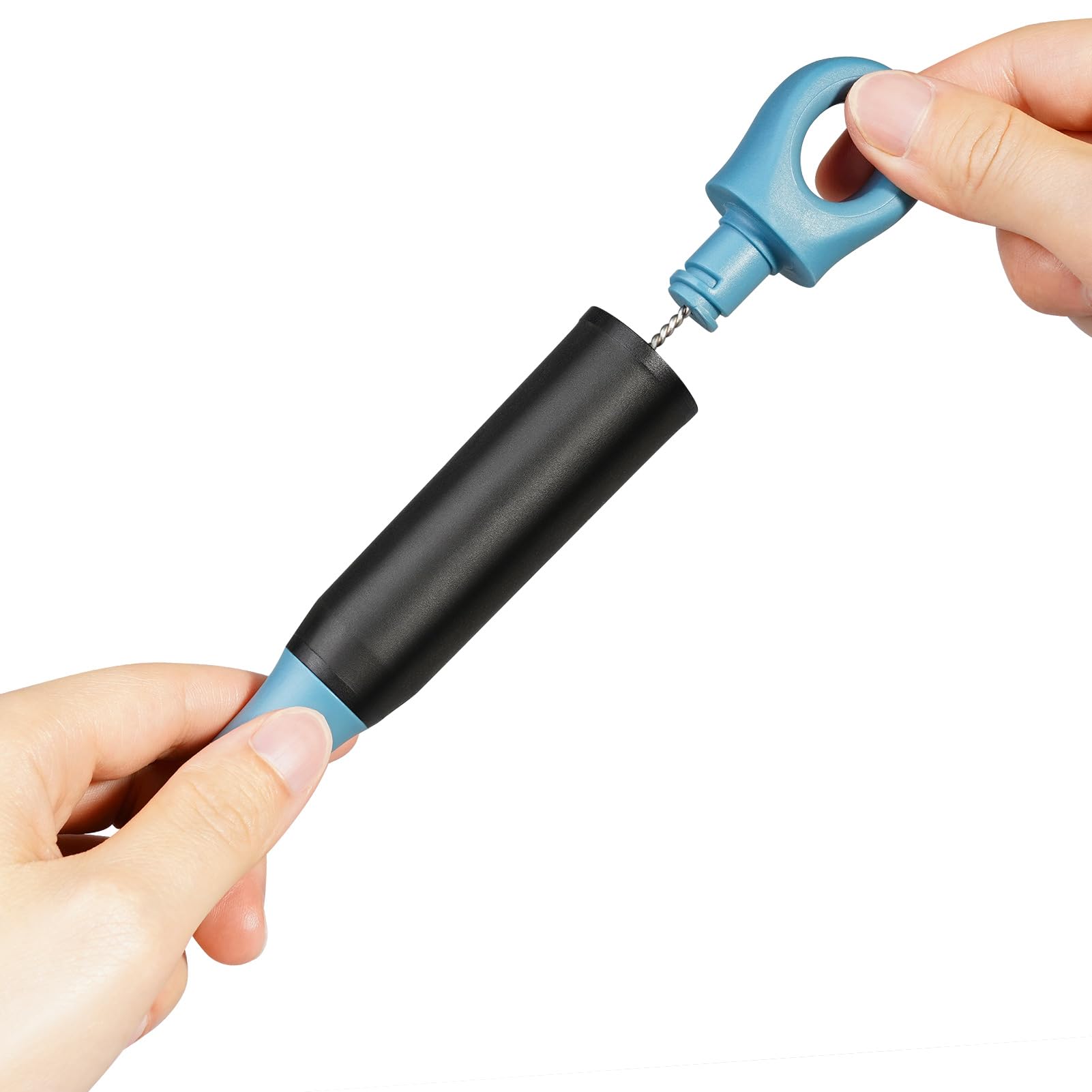 Purtribe 2-in-1 Bottle Cleaning Brush and Hidden Straw Brush, Long Handle Water Bottle Brush Cleaner with Replaceable Head for Sports Bottles, Baby Bottles, Mugs, Straws, Smokey Blue