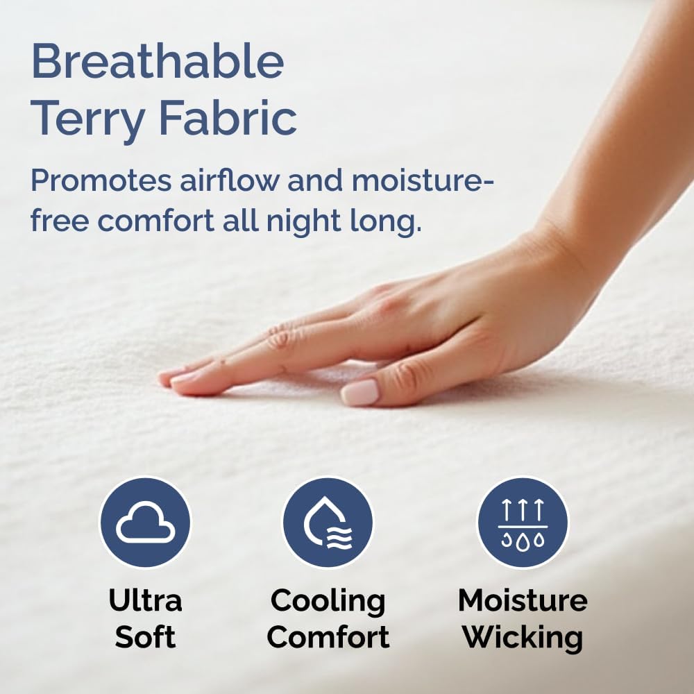 Queen Mattress Protector by [Brand Name] - Waterproof Bed Cover with 16" Deep Pockets | Soft, Breathable, Noiseless