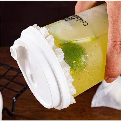 500 Pcs White Leak-Proof Cap Lid Liners, Round Sealing Paper Pads, Waterproof Spill Proof Paper for Plastic Drink Cup, Milk Tea Coffee Beverage Cup Leak Proof Film Sealing Film (5.1 Inch)