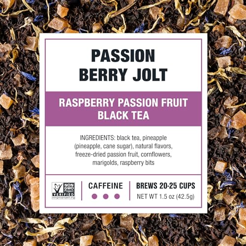 Tiesta Tea Passion Berry Black Tea – Loose Leaf Raspberry & Passion Fruit Blend, 1.5oz