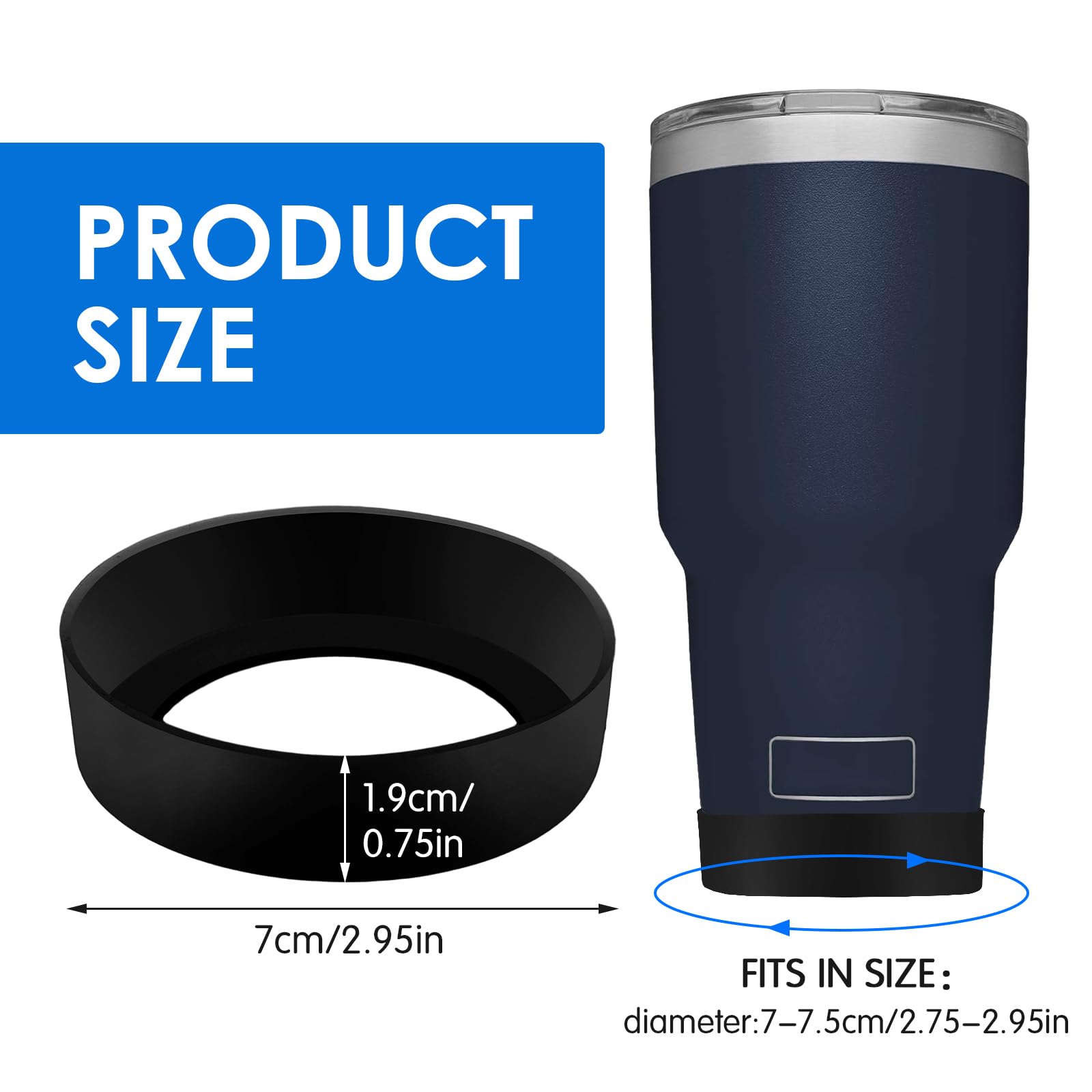 YQQYG 4 PCS Silicone Boot for Tumbler 20oz 30oz, Non-slip Tumbler Boot Sleeve, Water Bottle Bottom Protector Silicone Sleeve for Mug Cup