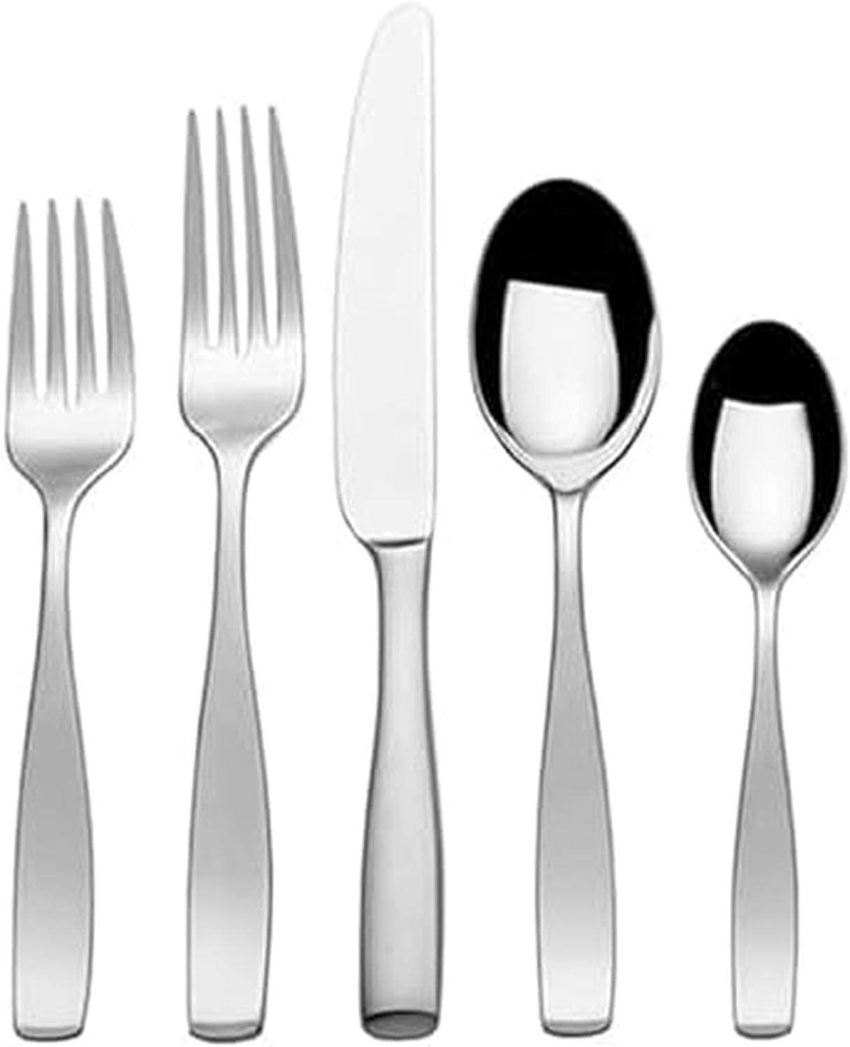 Mikasa Satin Loft 65-Piece Flatware Set - Elegant 18/10 Stainless Steel Silverware for 12 | Durable Forks, Knives & Spoons