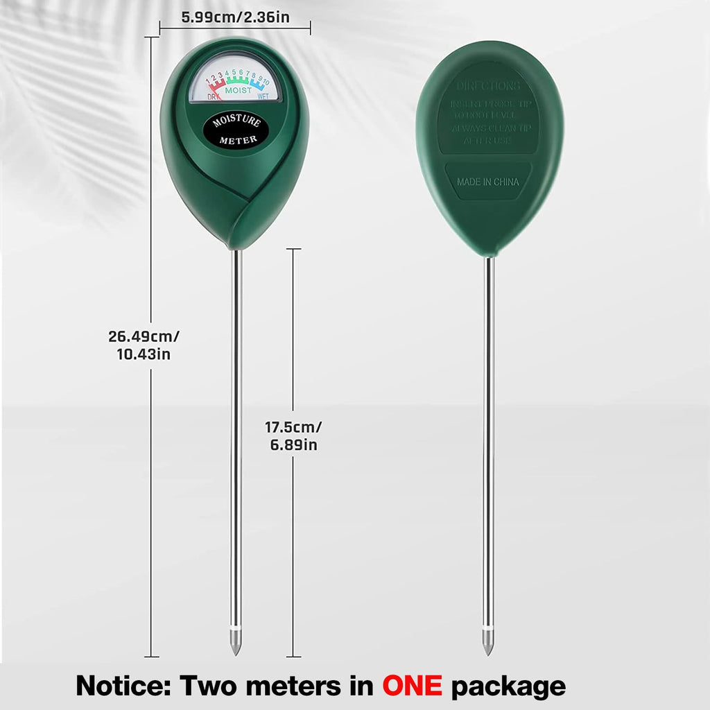 Skiennix Plant Moisture Meter - Accurate Soil Water Level Indicator for Indoor & Outdoor Use | 2-Pack Green