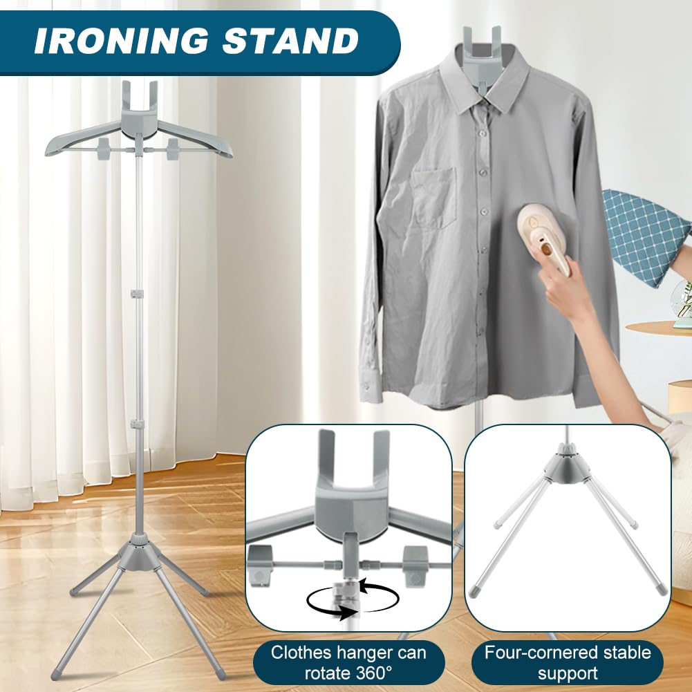 Zornaveli Garment Steamer Hanger, Steamer Stand with Ironing Glove & Lint Remover, Adjustable Handheld Clothes Steamers Rack for Home