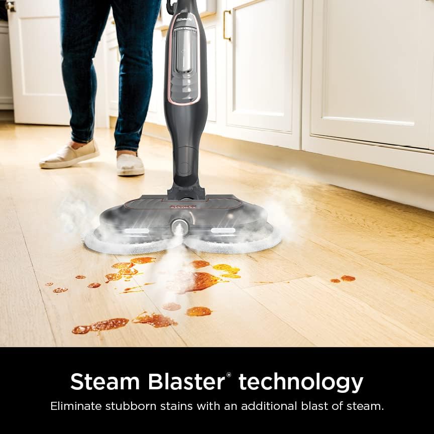 Shark Steam Mop S7201 - Powerful Scrubbing & Sanitizing | Gray/Rose Gold Finish