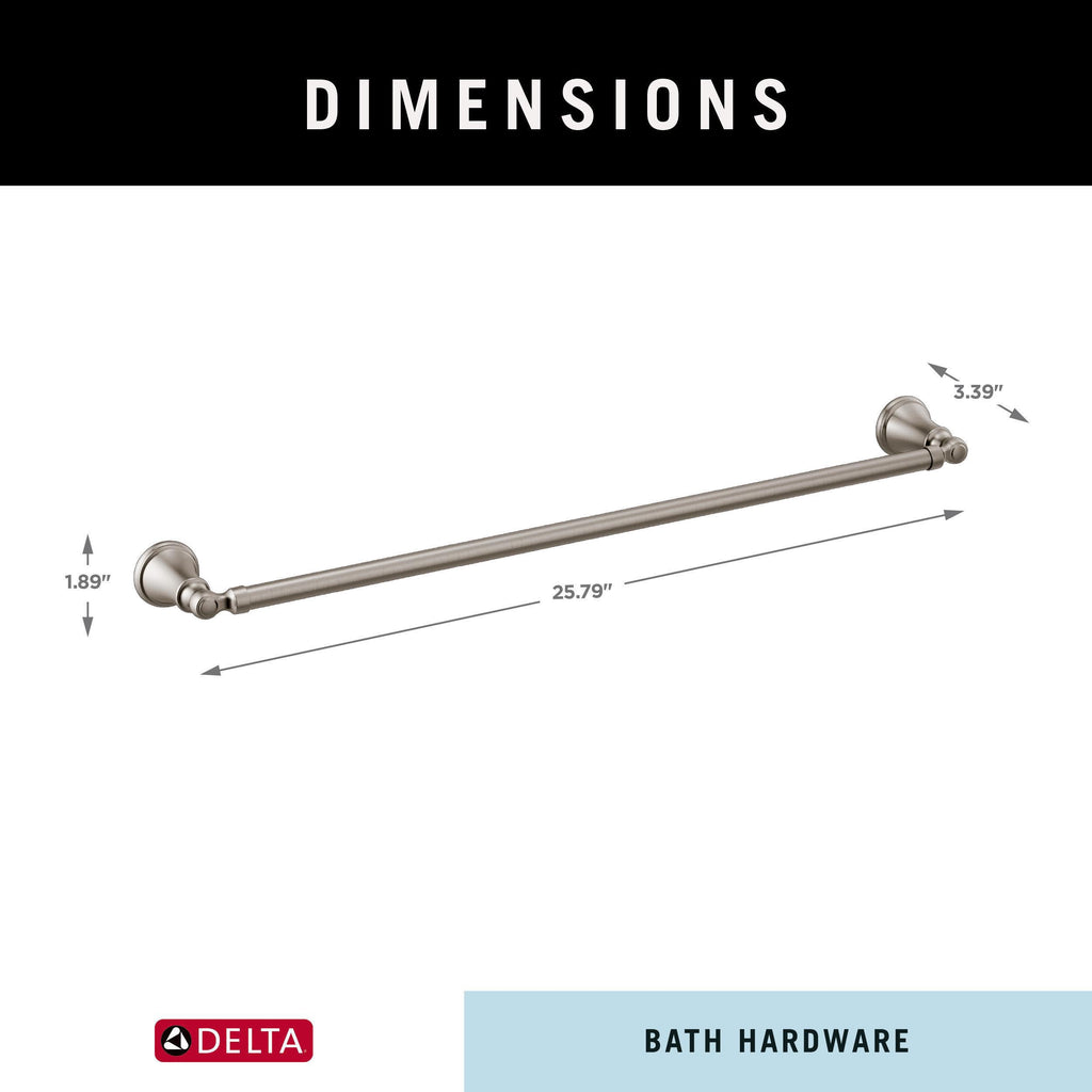 DELTA FAUCET 73224-SS Woodhurst 24 in. Wall Mount Towel Bar Bath Hardware Accessory in Stainless Steel