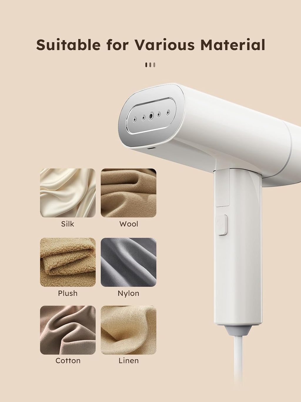 Yabano Foldable 1200W Travel Garment Steamer - Handheld Fabric Steamer with 140ml Tank | Ideal for Home & Office