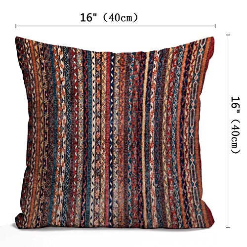 Nphuriy Vintage Turkish Pillow Cover 16x16 Inch - Double Sided Cotton Linen