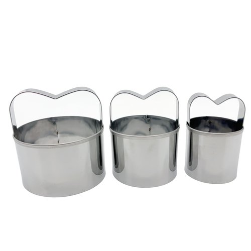 3-Piece Round Cookie Cutters Set with Handle - 2, 2.5, and 3 Inch Sizes, 0.4mm Thickness, Beautiful Design - Perfect Biscuit Cutter for Baking