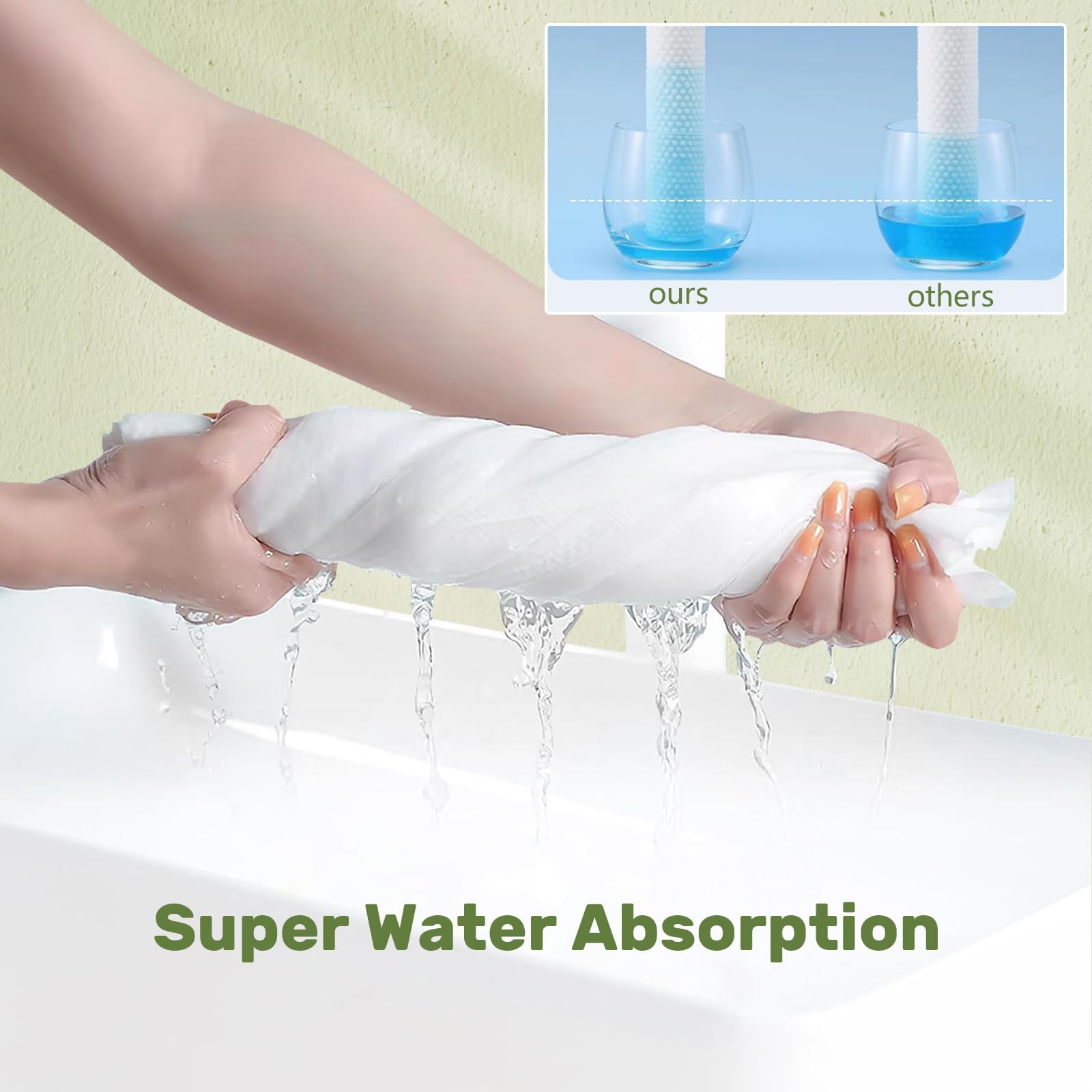 rngwaper Disposable Hair Drying Towels, 50 Count Super Absorbent Large Luxury, Salon & Spa Camping Trips for Hair, Face, Body Use（16" x 31.5"）