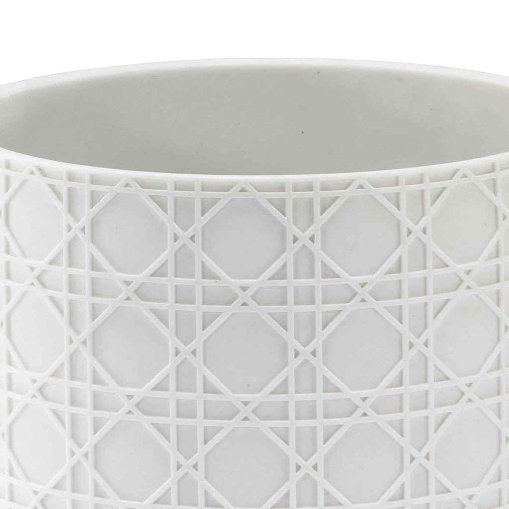Nicole Miller - Wastebasket, Durable Resin Trash Can, Ideal for Bathroom, Bedroom, or Office, Modern Home Decor, Dorm Room Essentials (Lena Collection, White)