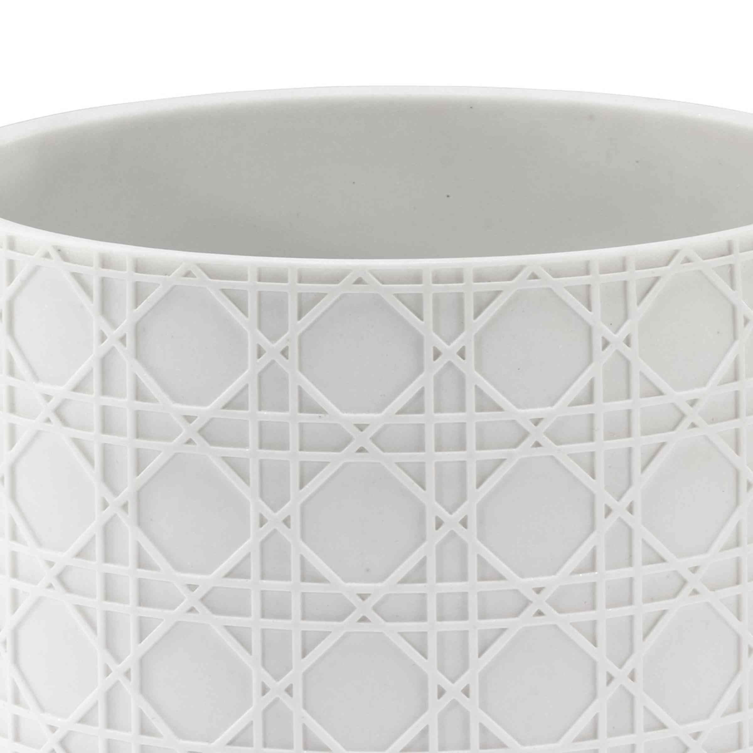 Nicole Miller - Wastebasket, Durable Resin Trash Can, Ideal for Bathroom, Bedroom, or Office, Modern Home Decor, Dorm Room Essentials (Lena Collection, White)