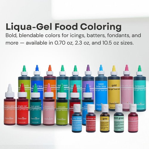 Chefmaster Bright White Liqua-Gel® Food Coloring - Vibrant, Professional-Grade Dye for Icing & Fondant | 0.90 oz