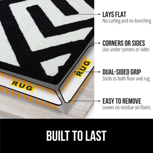 Gorilla Grip Rug Gripper Pads - Office Chair Mat for Carpet Floors | 8-Pack Black, 32.5"x48" Clear