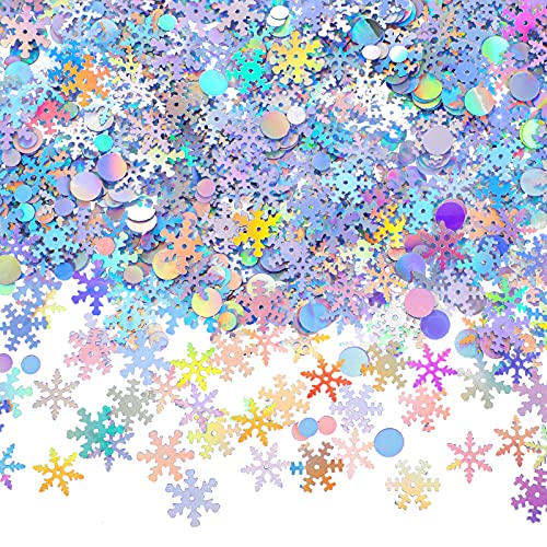Holographic Snowflake Confetti for Winter Weddings Christmas Party Decorations - 3 oz 1000 Pieces