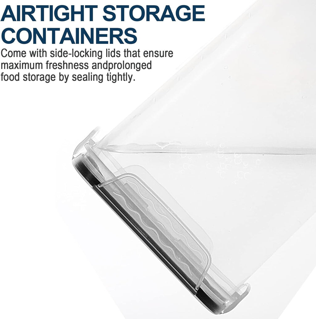 MCIRCO Extra Large 7QT Airtight Food Storage Containers - 4-Piece Set with Measuring Cups & Labels