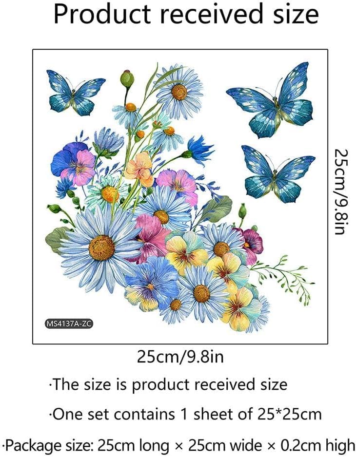 Waterproof Floral and Butterfly Toilet Lid Stickers - Set of 10