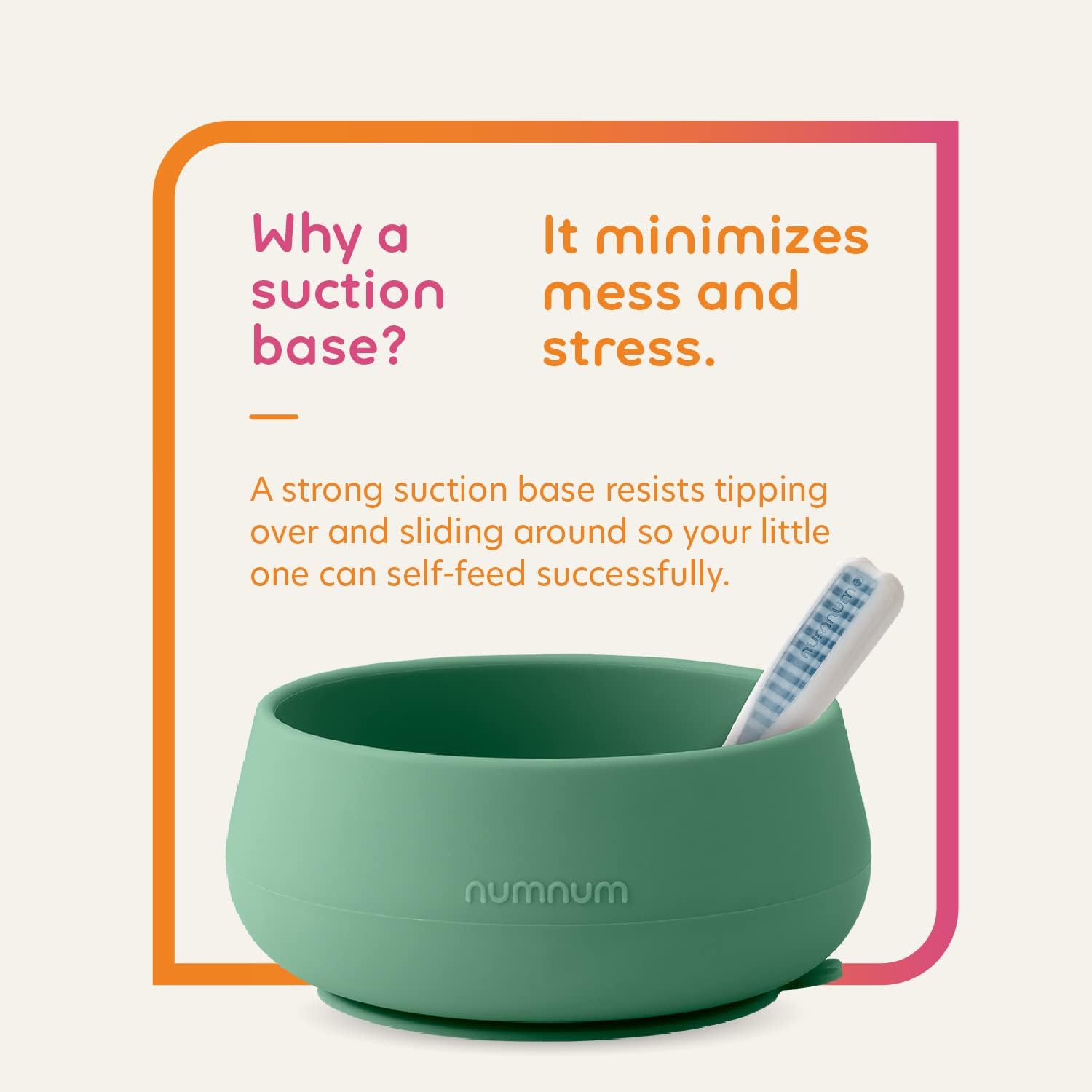 NumNum Baby Bowl Set - 2 Pack GOOtensils Baby Spoons with Extra Strong Non-Slip Suction | 100% Food-Grade Silicone, BPA-Free, Microwave & Dishwasher Safe (Green/Blue)