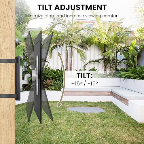 ZeboZap ZZTVS2022 DIY NO Drill Swivel Gazebo TV Mount | Patio | Pergola | Square Post | Holds 33lbs | Fits 23"-50" TVs | Weatherproof | Black