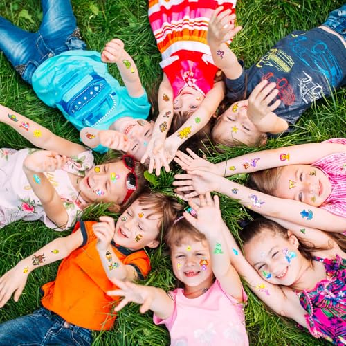 Habett Kids Temporary Tattoos Set - 300+ Waterproof Designs for Party Favors