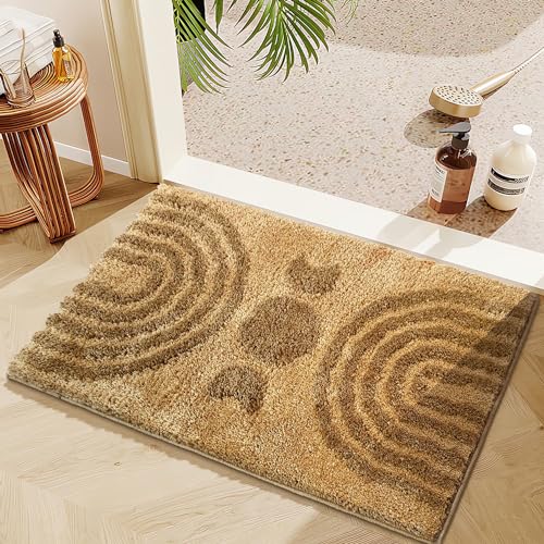 Boho Bathroom Rug - Non-Slip Microfiber Mat, 16x24 inch