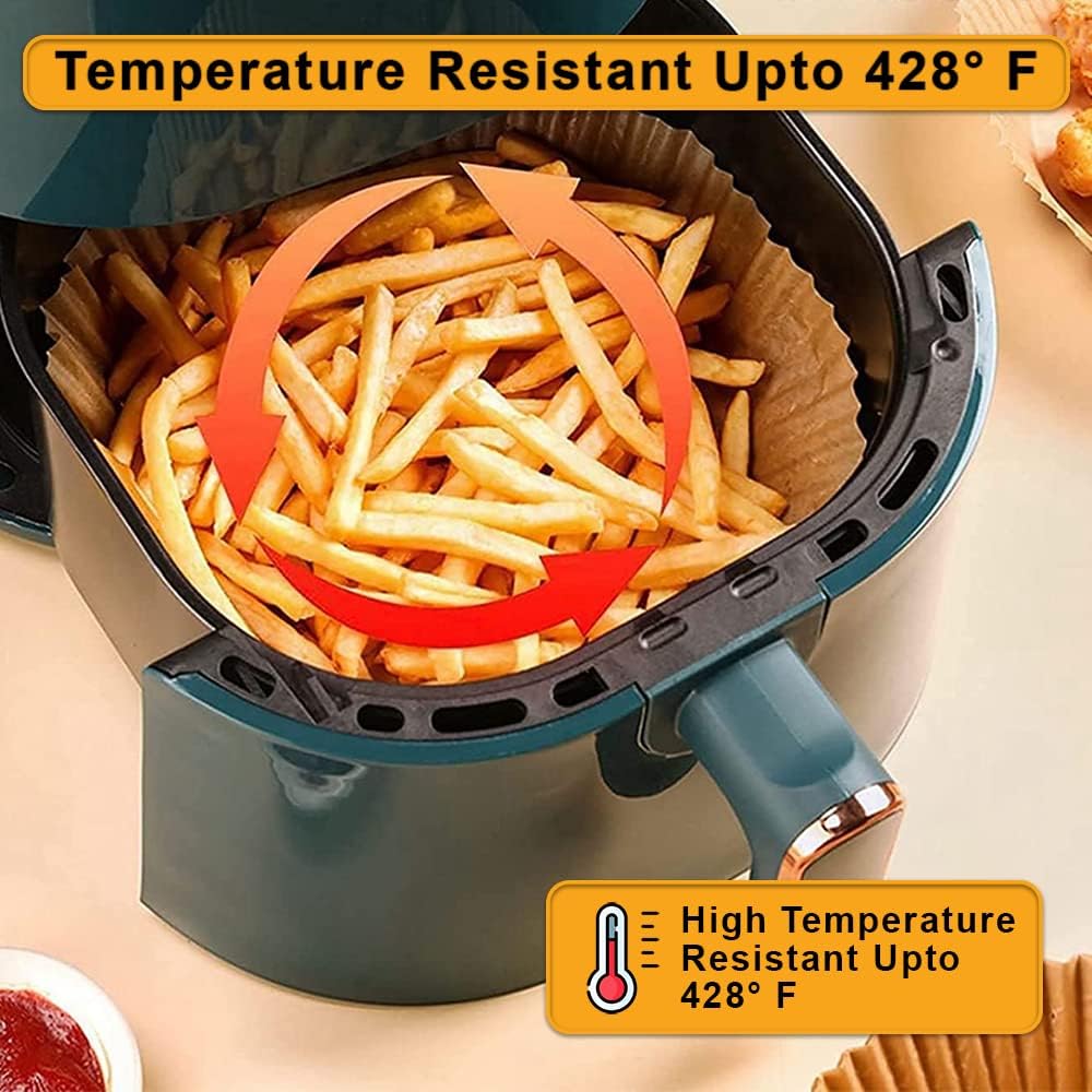 Ninja Air Fryer Liners - Disposable 150 Pcs Parchment Paper | Water & Oil Proof 6.3 Inch (Fits 2-5 Qt)