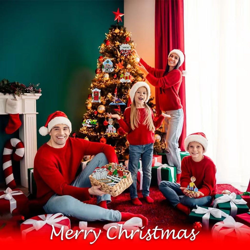 Regine Switzerland Gingerbread House Personalized Christmas Ornament - Family of 8 - Free Customization