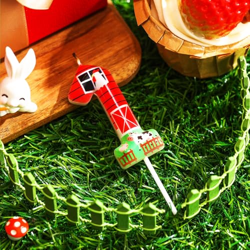 Farm Theme Number 1 Birthday Candle for First Birthday Parties