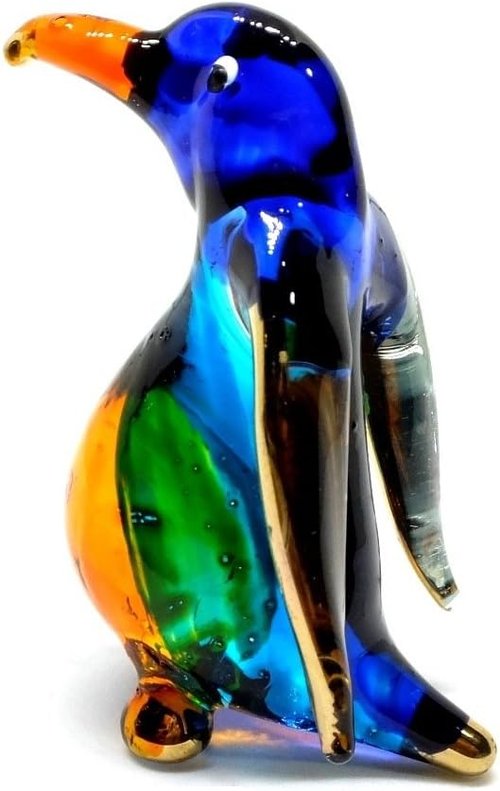 Handmade Mini Penguin Figures - 2.25" Blown Glass Art | Unique Ocean Animal Collectibles