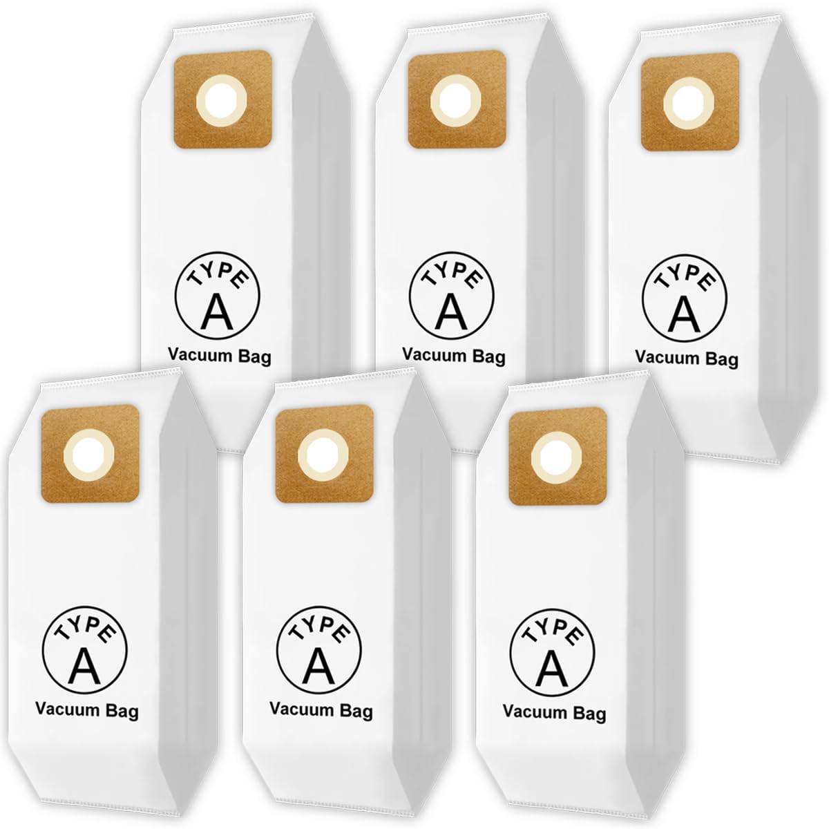 Type A Vacuum Bags for Riccar; HEPA Bags for Simplicity Type A, S20EZM, 5000, 6000 Series, S20E, S20SC, SAH-6 Uprights; Part # SAH-6, RAH-6, 6 Pack