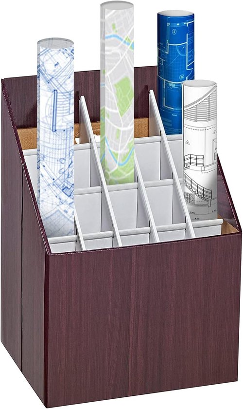 Adir Corp. Blueprint Storage Bin Organizer - Vertical File Box for Blueprints & Posters - Cardboard Holder