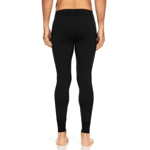 100% Merino Wool Men's Lightweight Bottoms - Thermal Base Layers - Black - Large Tall