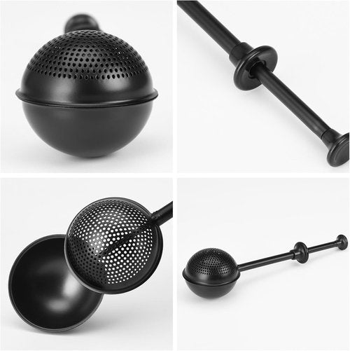 HULISEN Flour Duster - One-Handed 304 Stainless Steel Baking Shaker | Perfect for Powdered Sugar & Flour, Black