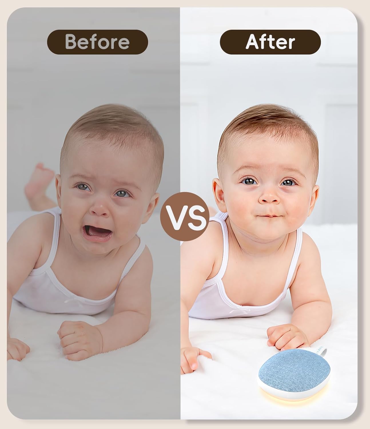 Skiennix Portable White Noise Machine - Bluetooth Speaker & Rechargeable Baby Sleep Soother | 6 Soothing Sounds, Blue