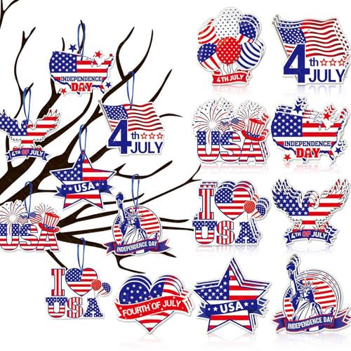 Independence Day Door Sign Decorations - Patriotic 9-Piece Set