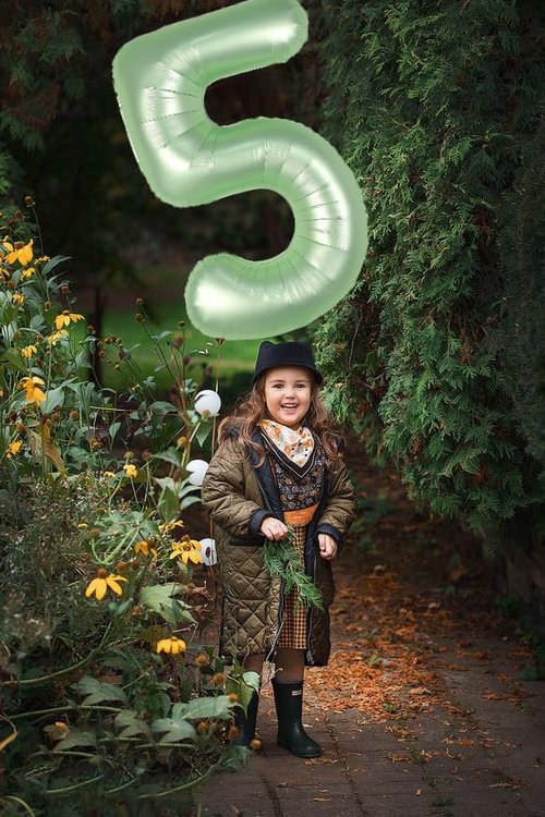 Balloon Numbers | 40 Inch Olive Green 5 Balloons for 5th Birthday & Wedding Decor