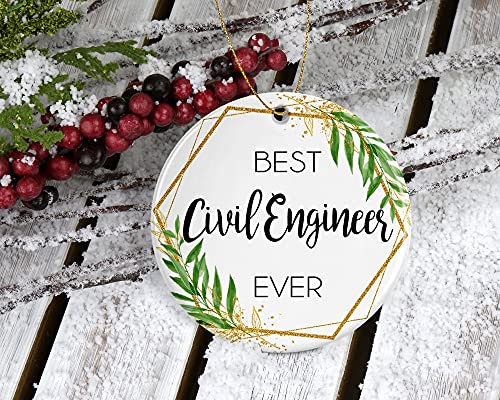 Civil Engineer Christmas Ornament - Double-Sided Ceramic Keepsake Gift