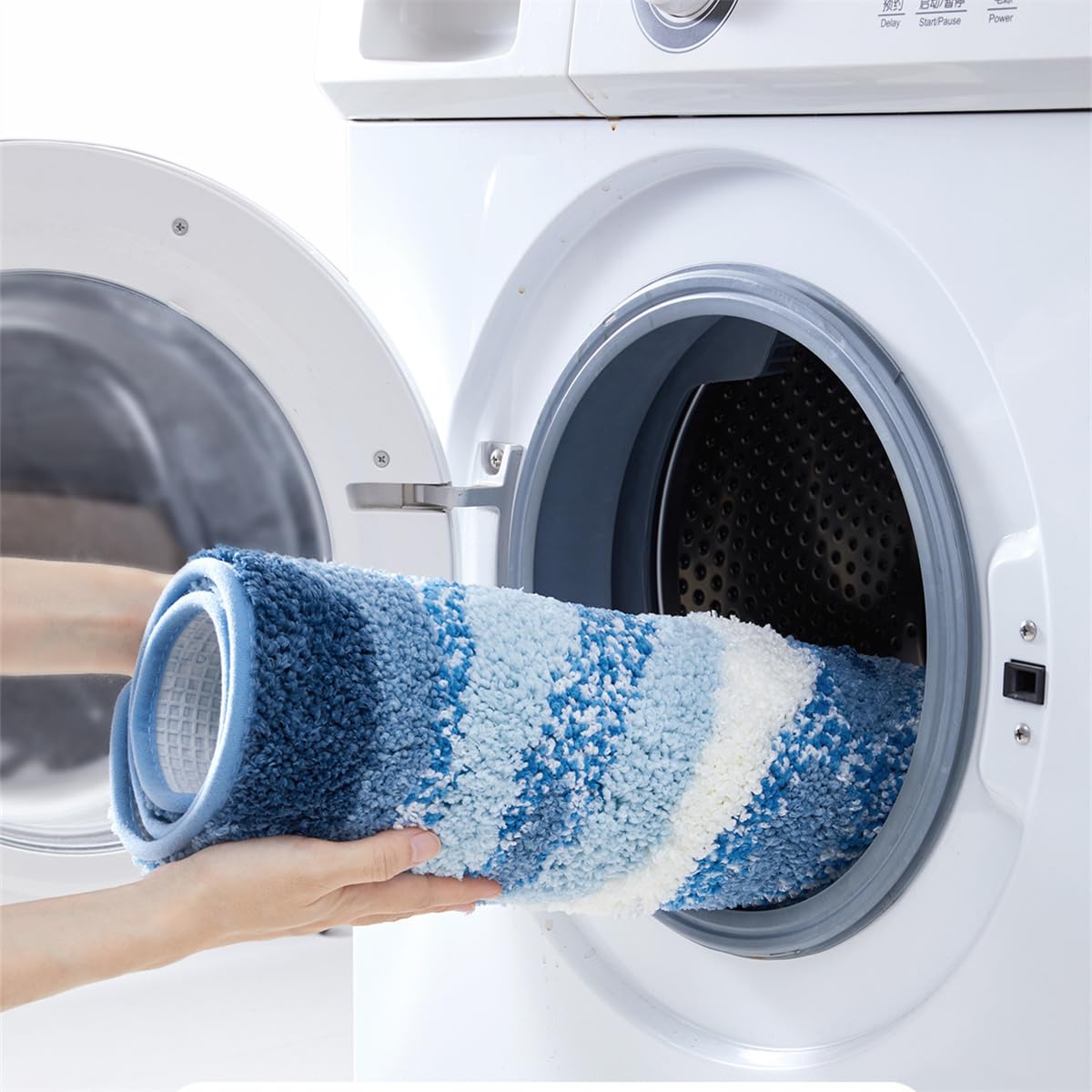 Ankah Ocean Design Bath Mat, with A Beach Scene, Water is Blue, The Cloud is White, Non-Slip, Machine Washable, Easy to Clean for Bathroom Rug,19.68 x 31.49 inches (Waves)