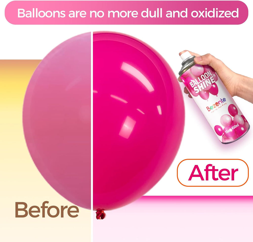 Bezente Balloon Shine Spray - High Shine Waterproof Spray with Dual Nozzles | 2 x 15oz for Events & Parties