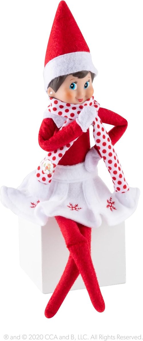 Elf On The Shelf | Claus Couture Collection Snowflake Skirt & Scarf - Red & White Holiday Outfit