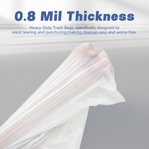 8 Gallon (30L) Trash Bags, Fits SONGMICS 8 Gallon Trash Cans, 6 Rolls 270 Counts Heavy Duty White Garbage Bags, Pre-Separated Drawstring Trash Bags, Suitable for Kitchen, Bathroom, etc.