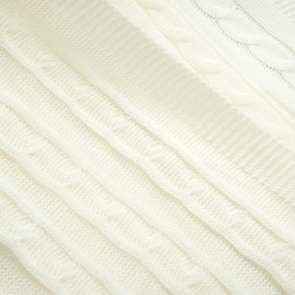 Lush Decor Cable Soft Knitted Baby/Toddler Blanket, 40" x 30", White