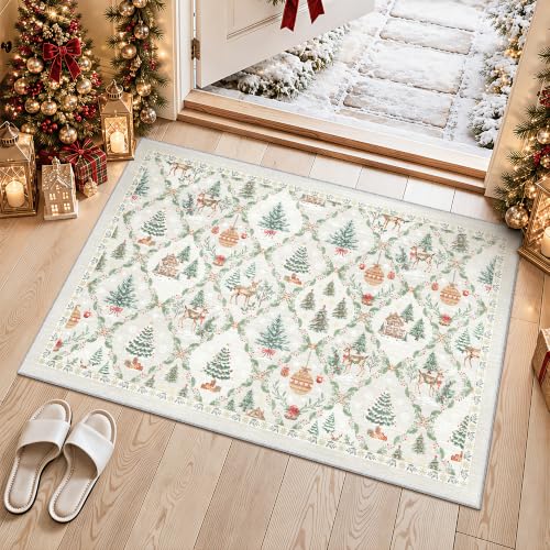 2x3 Christmas Area Rug - Grey Washable Non-Slip Entryway Carpet (Variation: Grey / 2' x 3')