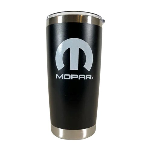 Mopar 20 oz Travel Mug – Double Wall Stainless Steel, Copper Vacuum Insulation, Magnetic Slider Lid, Black – Gift Box Included