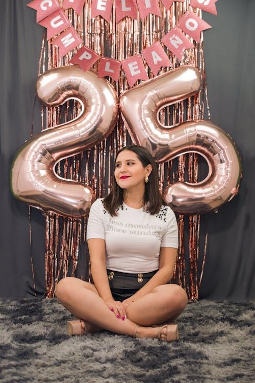 Rose Gold Number 25 Balloon - 40 Inch 25th Birthday Decoration for Men & Women