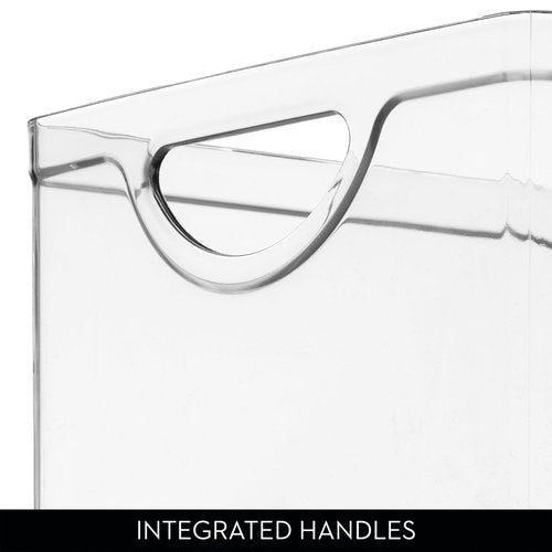 iDesign Plastic Stackable Kitchen Cabinet Storage Bin with Handles - Clear Pantry Organizer