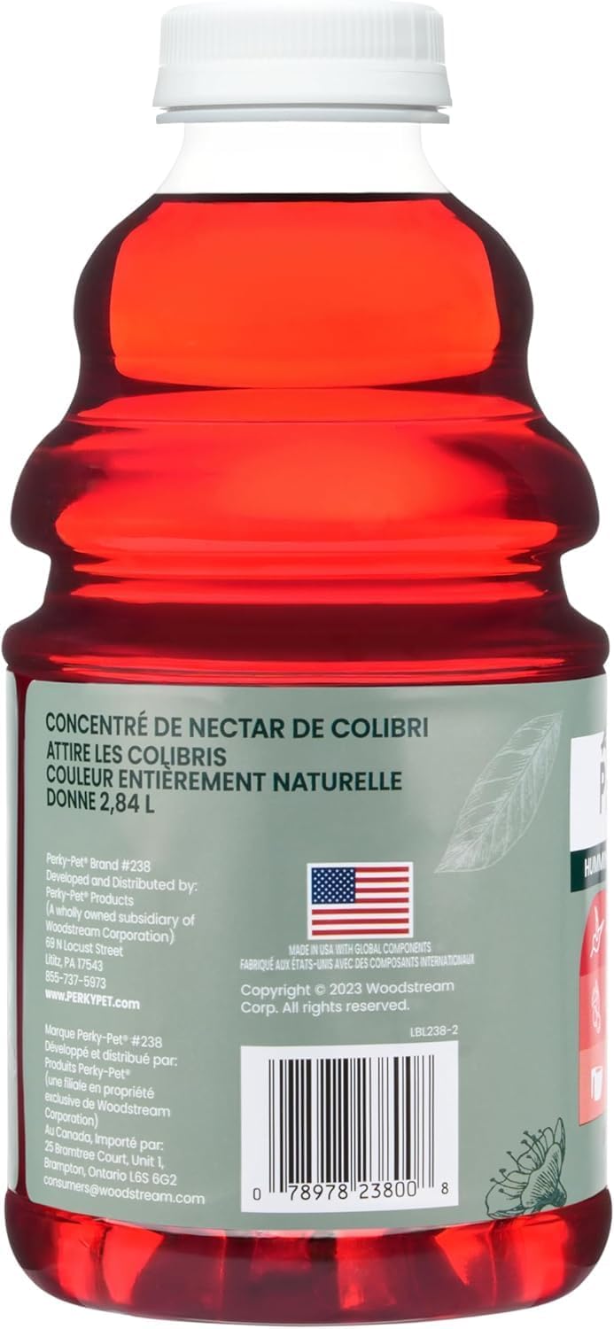Perky-Pet Hummingbird Nectar Concentrate - 32 oz | Makes 96 FL OZ of Sweet Red Nectar